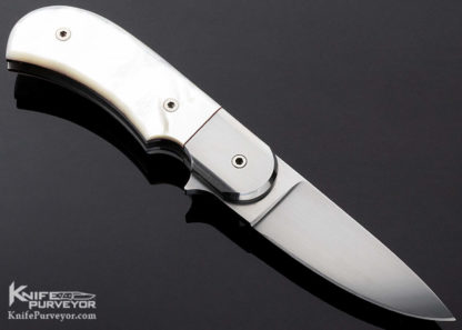 Ron Richard Custom Knife Mother of Pearl Button Lock Folder - Image 5