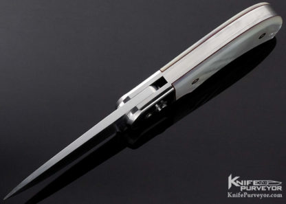 Ron Richard Custom Knife Mother of Pearl Button Lock Folder - Image 4
