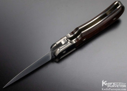 Ron Richard Custom Knife #1 Rosewood Deadbolt Button Lock - Image 7