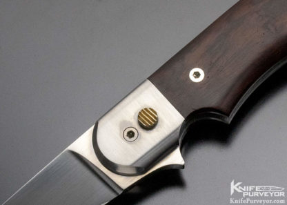 Ron Richard Custom Knife #1 Rosewood Deadbolt Button Lock - Image 2