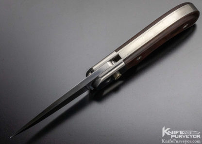 Ron Richard Custom Knife #1 Rosewood Deadbolt Button Lock - Image 6