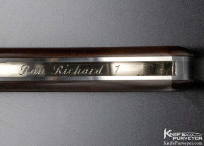 Ron Richard Custom Knife #1 Rosewood Deadbolt Button Lock - Image 8