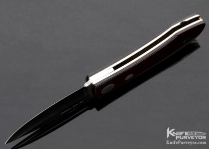 Barry Wood Custom Knife MK-1 Rotating Cordovan Micarta Scales Original instructions & Shipping Tube - Image 9