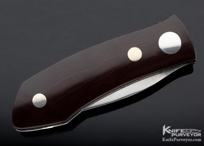 Barry Wood Custom Knife MK-1 Rotating Cordovan Micarta Scales Original instructions & Shipping Tube - Image 4