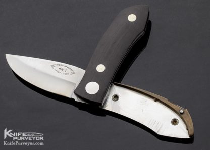 Barry Wood Custom Knife MK-1 Rotating Cordovan Micarta Scales Original instructions & Shipping Tube - Image 7