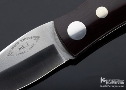 Barry Wood Custom Knife MK-1 Rotating Cordovan Micarta Scales Original instructions & Shipping Tube - Image 3