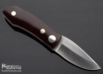 Barry Wood Custom Knife MK-1 Rotating Cordovan Micarta Scales Original instructions & Shipping Tube - Image 5
