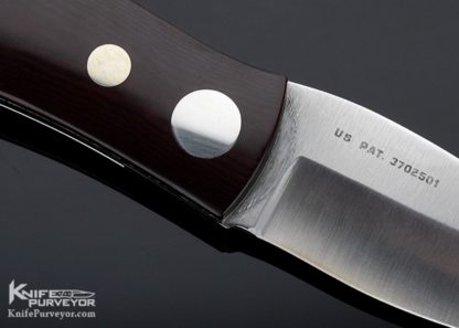 Barry Wood Custom Knife MK-1 Rotating Cordovan Micarta Scales Original instructions & Shipping Tube - Image 6
