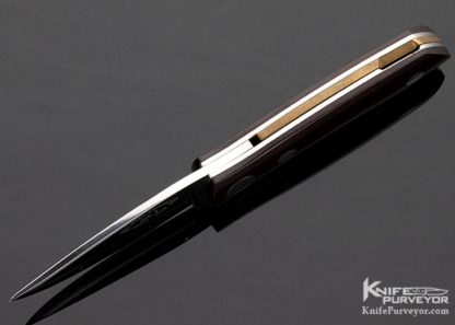 Barry Wood Custom Knife MK-1 Rotating Cordovan Micarta Scales Original instructions & Shipping Tube - Image 8