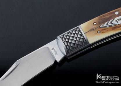 Bill Ruple Custom Knife Sole Authorship Engraved Mammoth Axe Handle Slip Joint Folder - Image 3