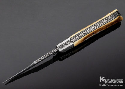 Bill Ruple Custom Knife Sole Authorship Engraved Mammoth Axe Handle Slip Joint Folder - Image 7