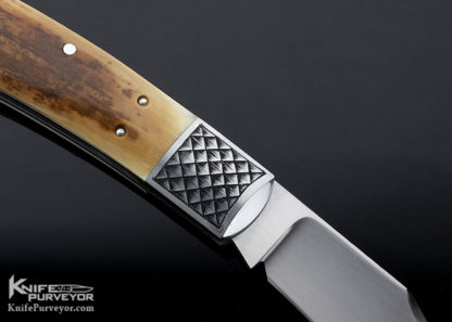 Bill Ruple Custom Knife Sole Authorship Engraved Mammoth Axe Handle Slip Joint Folder - Image 5