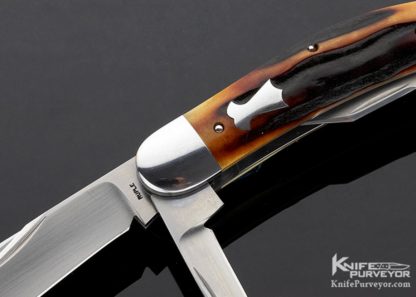 Bill Ruple Custom Knife Sowbelly Slipjoint 5 Blade Sambar Stag 11119 Close Up
