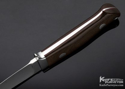 Bob Loveless Custom Knife Riverside Football Logo Green Canvas Micarta Semi Skinner - Image 5