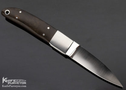 Bob RW Loveless Custom Knife Tool Steel (T-2)and Stiff Horn with Green Micarta - Image 3