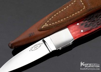 Bob Loveless Custom Knife Red Jigged Bone Stiff Horn - Image 5