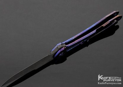 Chad Nichols Custom Knife "Blue Fire and Ice" Machairi Mokuti Frame Lock Flipper - Image 7