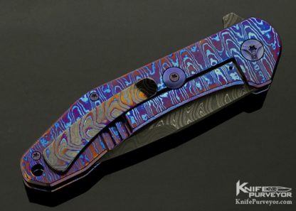 Chad Nichols Custom Knife "Blue Fire and Ice" Machairi Mokuti Frame Lock Flipper - Image 4