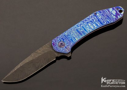Chad Nichols Custom Knife "Blue Fire and Ice" Machairi Mokuti Frame Lock Flipper - Image 5