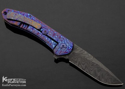 Chad Nichols Custom Knife "Blue Fire and Ice" Machairi Mokuti Frame Lock Flipper - Image 6