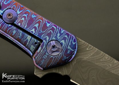Chad Nichols Custom Knife "Blue Fire and Ice" Machairi Mokuti Frame Lock Flipper - Image 3