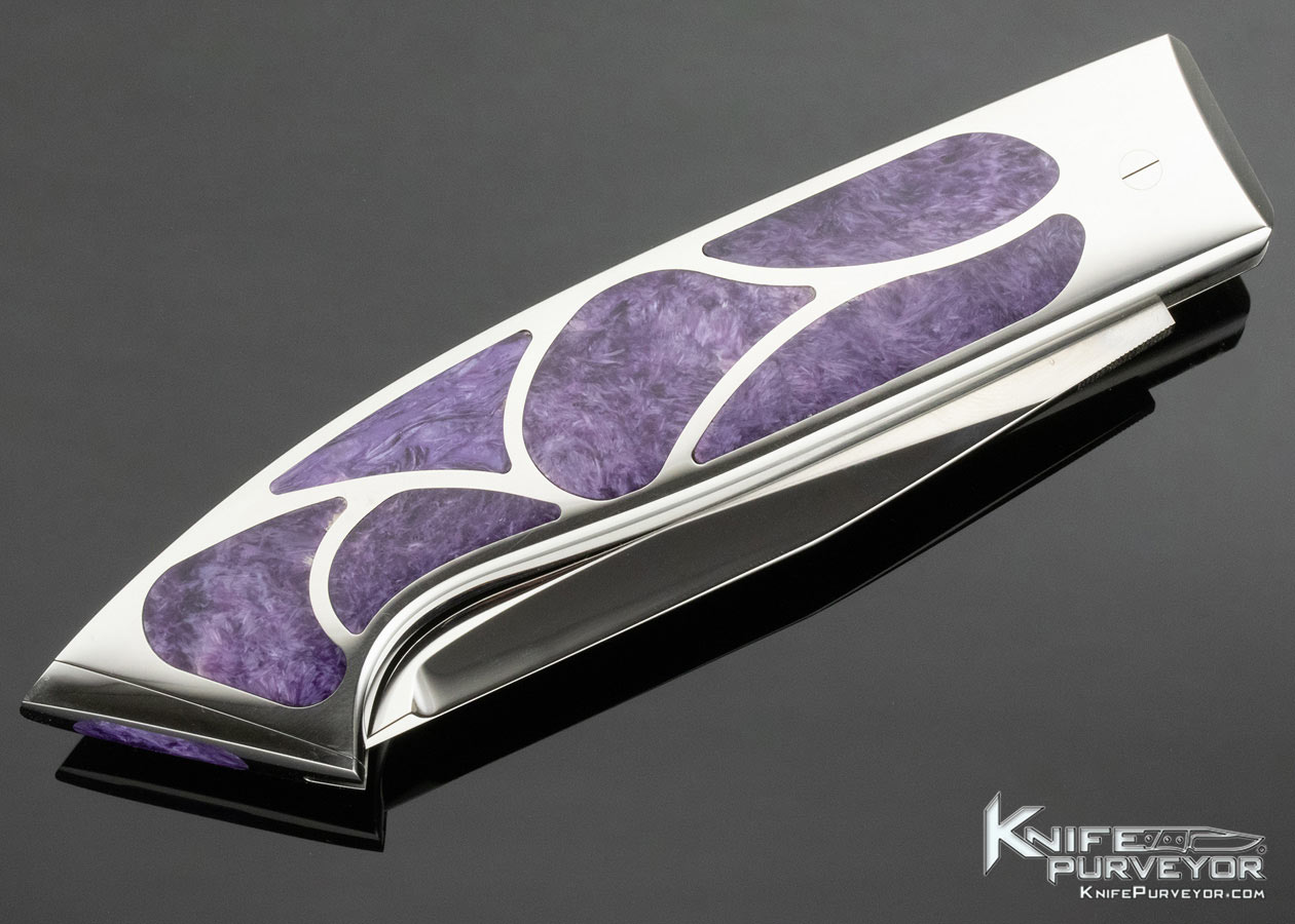 Charlie Bennica Custom Knife Charolite Inlaid Folder - Image 4