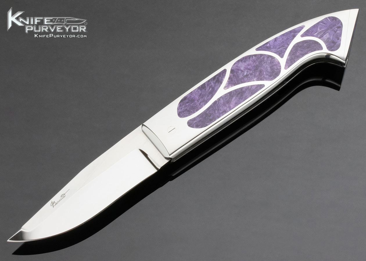 Charlie Bennica Custom Knife Charolite Inlaid Folder 13078