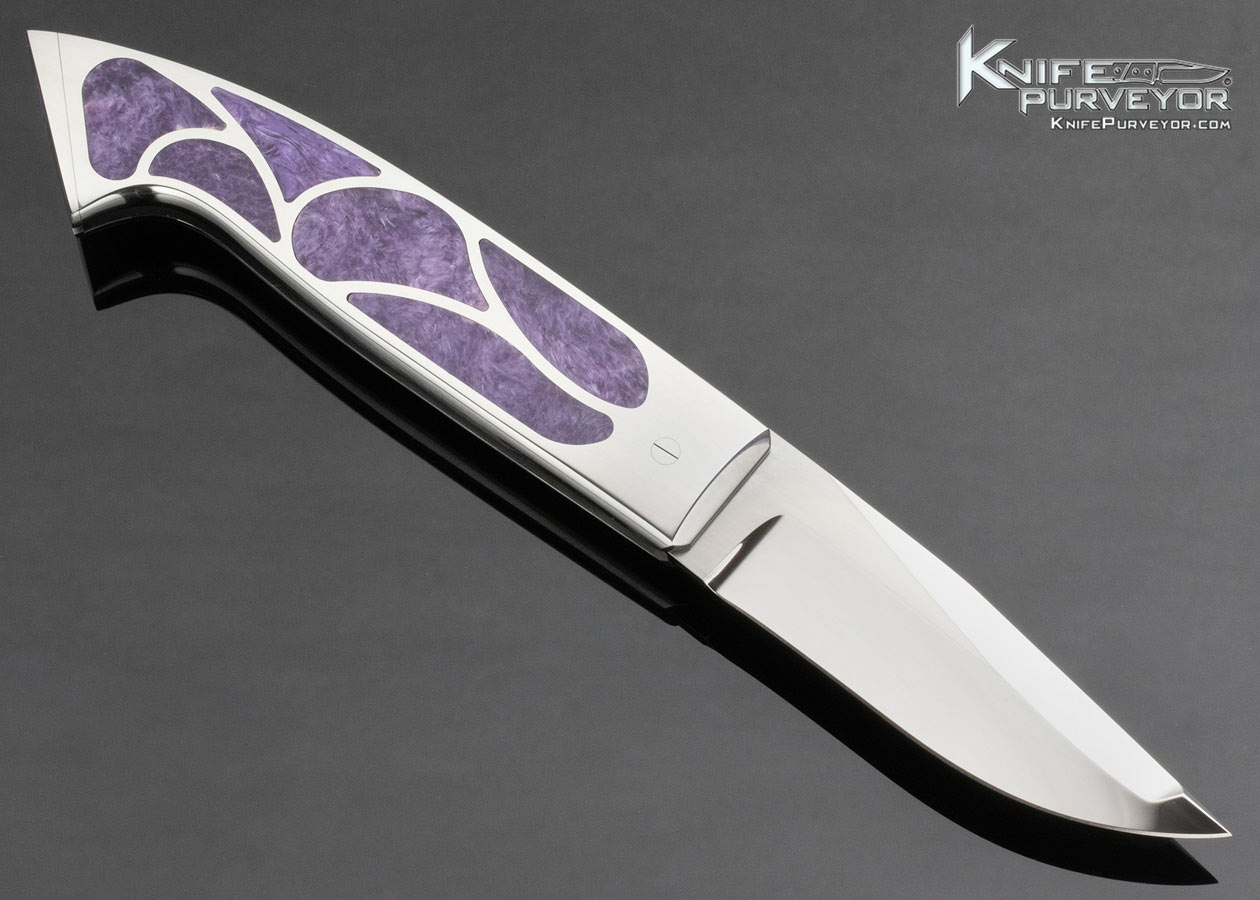 Charlie Bennica Custom Knife Charolite Inlaid Folder - Image 3