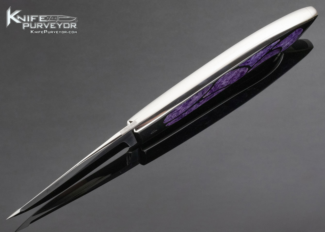 Charlie Bennica Custom Knife Charolite Inlaid Folder - Image 5