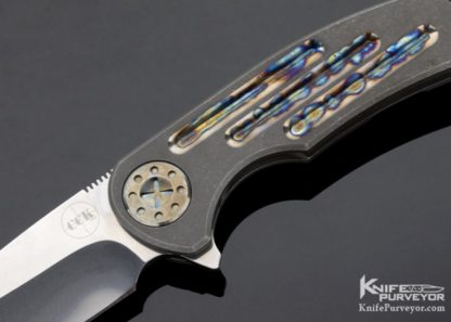Dave Curtiss Custom Knife F-3 Large Polished Wharny Frame Lock Flipper - Image 2