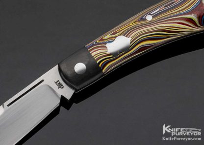 David "Dr. T" Taber Custom Knife Fordite Lanny's Clip Slip Joint - Image 2