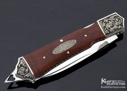Durvyn Howard Custom Knife Pink Ivory Wood Lockback Engraved by Harvey McBurnette - Image 3