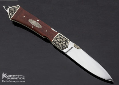Durvyn Howard Custom Knife Pink Ivory Wood Lockback Engraved by Harvey McBurnette - Image 4