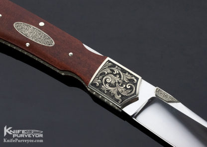 Durvyn Howard Custom Knife Pink Ivory Wood Lockback Engraved by Harvey McBurnette - Image 5