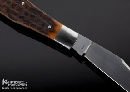 Eugene Shadley Custom Knife  Coke Bottle Slip Joint Jigged Bone w/ Shadley Pouch - Image 4