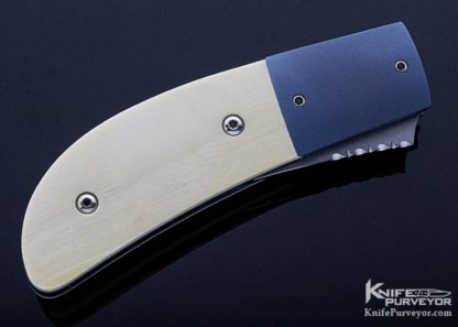 Melvin Gurganus Custom Knife K. Petersen Mammoth Scrimshawed Polar Bear Linerlock - Image 5