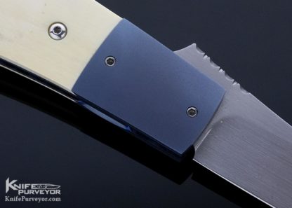 Melvin Gurganus Custom Knife K. Petersen Mammoth Scrimshawed Polar Bear Linerlock - Image 3