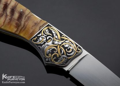 Jack Busfield Custom Knife Ram's Horn Midlock Engraved by Tim George - Image 4