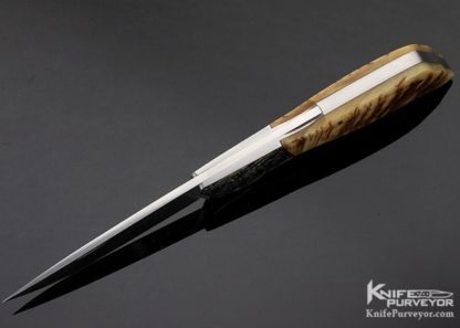 Jack Busfield Custom Knife Ram's Horn Midlock Engraved by Tim George - Image 7