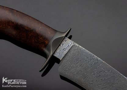 Jason Knight Custom Knife Sole Authorship Damascus & Burlwood Fighter - Image 4