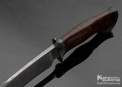 Jason Knight Custom Knife Sole Authorship Damascus & Burlwood Fighter - Image 5