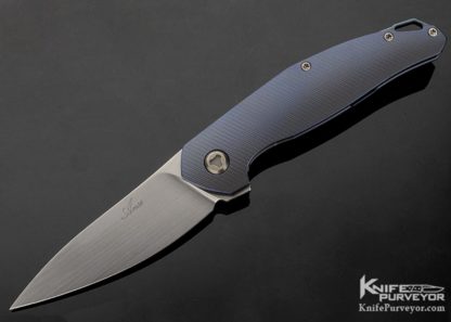 Jens Anso Custom Knife Neo Frame Lock with 3 D Timascus Clip 10963