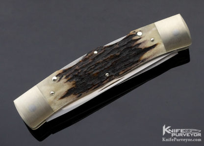 Jess Horn Custom Knife Stag Muskrat Lockback - Image 4