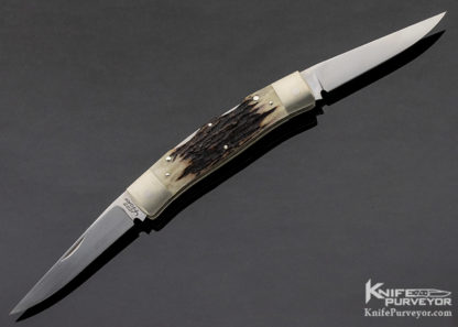 Jess Horn Custom Knife Stag Muskrat Lockback