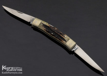 Jess Horn Custom Knife Stag Muskrat Lockback - Image 2