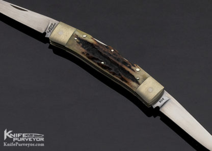 Jess Horn Custom Knife Stag Muskrat Lockback - Image 5