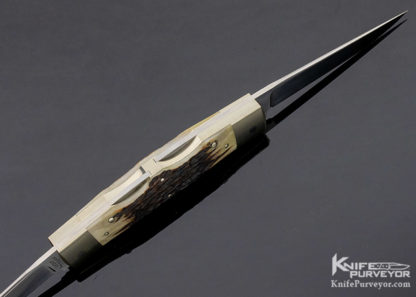 Jess Horn Custom Knife Stag Muskrat Lockback - Image 7