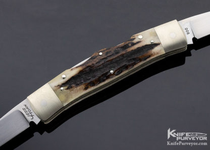 Jess Horn Custom Knife Stag Muskrat Lockback - Image 3