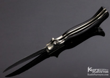 Jim Servin Custom Knife Fred Harrington Engraved Lady Leg Damascus Folder - Image 6