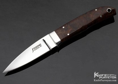 John Young Custom Knife Utility Iron wood 11033 Open